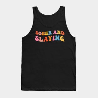 Sober and Slaying funny alcohol fighter Tank Top